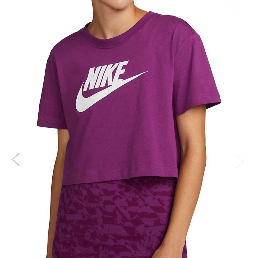 Nike Sportswear Essential Cropped T-Shirt, Viotech, Size X-Small - NWT